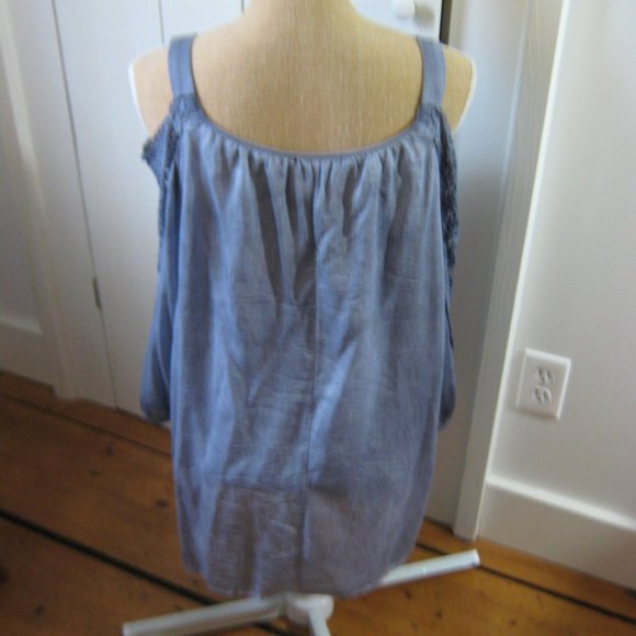 Blue Fresh FX Cold Shoulder Blouse - Picture 3 of 6